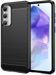 Husa pentru Samsung Galaxy A55 5G - Techsuit Carbon Silicone - Black