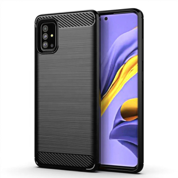 Husa pentru Samsung Galaxy A71 4G - Techsuit Carbon Silicone - Black 