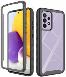 Husa pentru Samsung Galaxy A72 / A72 5G + Folie - Techsuit Defense360 Pro - Black 