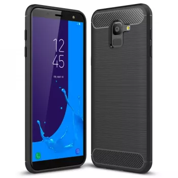 Husa pentru Samsung Galaxy J6 2018 - Techsuit Carbon Silicone - Black 