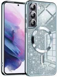 Husa pentru Samsung Galaxy S21 5G - Techsuit Luxury Glitter MagSafe - Light Blue