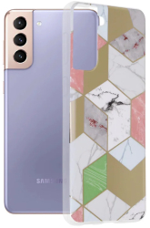 Husa pentru Samsung Galaxy S21 Plus 5G - Techsuit Marble Series - Purple Hex 