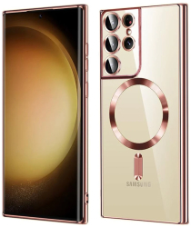 Husa pentru Samsung Galaxy S21 Ultra 5G - Techsuit Luxury Crystal MagSafe - Pink 
