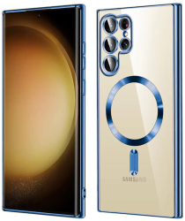 Husa pentru Samsung Galaxy S22 Ultra 5G - Techsuit Luxury Crystal MagSafe - Deep Blue 
