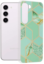 Husa pentru Samsung Galaxy S23 - Techsuit Marble Series - Green Hex 