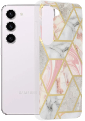 Husa pentru Samsung Galaxy S23 - Techsuit Marble Series - Pink Hex 