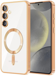 Husa pentru Samsung Galaxy S24 - Techsuit Luxury Crystal MagSafe - Gold 