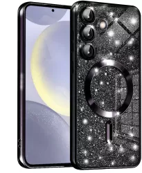Husa pentru Samsung Galaxy S24 - Techsuit Luxury Glitter MagSafe - Black
