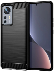 Husa pentru Xiaomi 12 / 12X - Techsuit Carbon Silicone - Black 