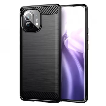 Husa pentru Xiaomi Mi 11 Lite 4G / Mi 11 Lite 5G / 11 Lite 5G NE - Techsuit Carbon Silicone - Black 