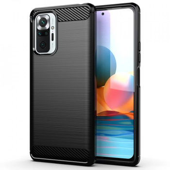 Husa pentru Xiaomi Redmi Note 10 Pro / Note 10 Pro Max - Techsuit Carbon Silicone - Black 