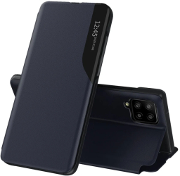Husa Samsung Galaxy A12 / A12 Nacho Eco Leather View Flip Tip Carte - Dark Blue 
