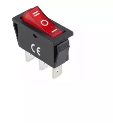 Intrerupator IRS-103-3C 3 pini 3 pozitii 11x30 mm ON-OFF-ON rosu 15A 250V cu retinere 