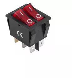 Intrerupator IRS2101 ON-OFF dublu 6 pini rosu 15A 250VAC 