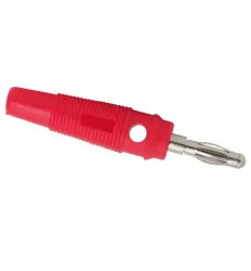 Mufa banana 4mm tata cauciucata rosie cablu 3mm 