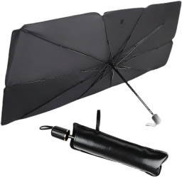 Parasolar pentru Parbriz Auto APF® tip Umbrela pentru Protectie Solara cu Husa Depozitare 125 cm x 65 cm 