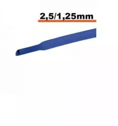 Tub termocontractibil albastru 2.5 mm/ 1.25mm 0.5m 