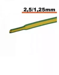 Tub termocontractibil galben-verde 2.5 mm/ 1.25 mm 0.5m 