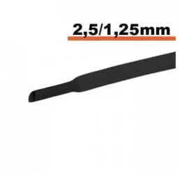 Tub termocontractibil negru 2.5 mm/ 1.25 mm 0.5m
