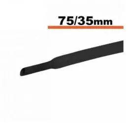 Tub termocontractibil negru 70mm/ 35mm 0.5m 