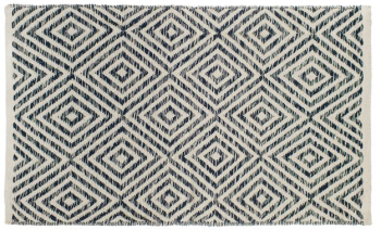 Covor din bumbac negru cu bej 110 x 60 cm 