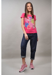 TRICOU IMPRIMEU LITERE MULTICOLOR GUARENE S-M Fucsia 