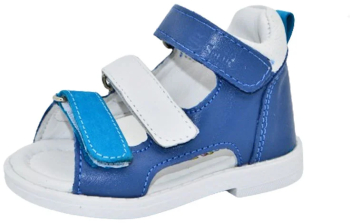 Sandale ortopedice din piele pentru baieti Small Foot PBSF-06 Albastru 