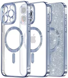 Husa pentru iPhone 12 Pro - Techsuit Luxury Glitter MagSafe - Light Blue 