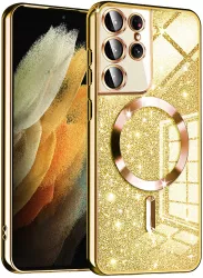 Husa pentru Samsung Galaxy S21 Ultra 5G - Techsuit Luxury Glitter MagSafe - Gold 