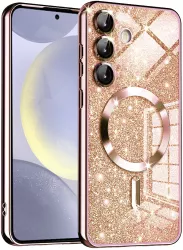Husa pentru Samsung Galaxy S24 - Techsuit Luxury Glitter MagSafe - Rose Gold 