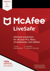 Licenta 2024 pentru McAfee LiveSafe - 1-AN / 1 Dispozitive 