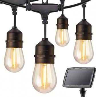 PACHET GHIRLANDA SOLAR 10M IP65 CU 20 BECURI LED FILAMENT 1W 