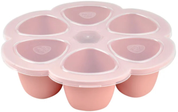 Recipient ermetic silicon multiportii 6x90 ml Beaba Old Pink 