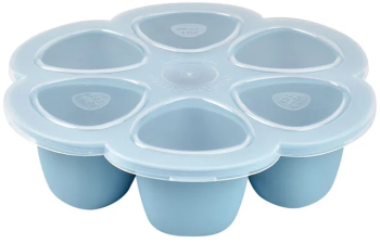 Recipient ermetic silicon multiportii 6x90 ml Beaba Windy Blue 