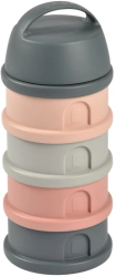 Recipient lapte praf 4 compartimente Beaba Mineral Grey/Pink 