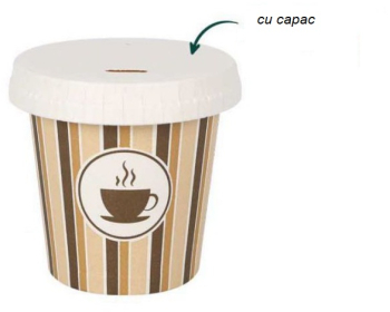 Set 10 pahare din carton cu capac pentru cafea 100 ml 