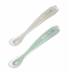 Set 2 lingurite silicon +4 luni Beaba Sage Green 