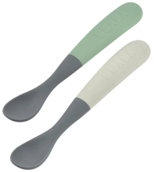 Set 2 lingurite silicon Beaba Bicolor Mineral 