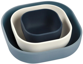 Set 3 boluri din silicon Beaba Night Blue 