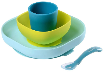 Set de masa silicon Beaba 4 piese Blue 