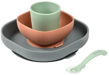 Set de masa silicon Beaba 4 piese Mineral 