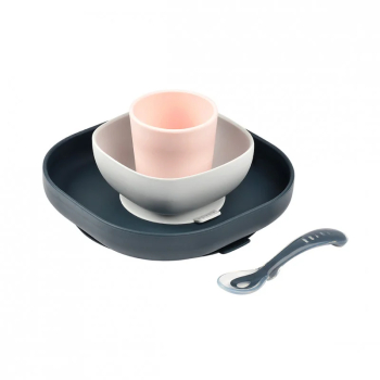 Set de masa silicon Beaba 4 piese Night Blue 