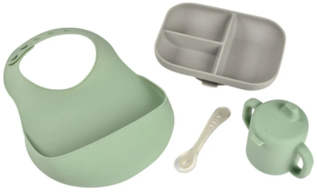 Set de masa silicon Beaba Essentials Grey/Sage Green 