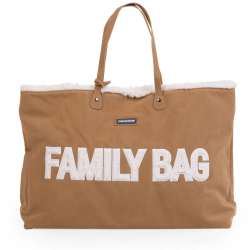 Geanta Childhome Family Bag aspect piele intoarsa Bej 