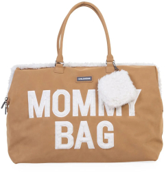 Geanta de infasat Childhome Mommy Bag aspect piele intoarsa Bej 