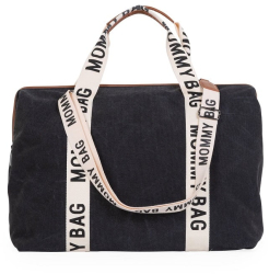 Geanta de infasat Childhome Mommy Bag Signature Negru