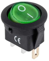 Intrerupator ON-OFF 12V 20A verde 3 pini IRS 101 cu retinere 
