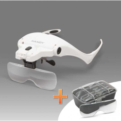 Lupa de cap cu iluminare LED +Lentila dubla HANDY 