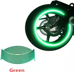 Set 16 Ornamente Reflectorizante Pentru Jante Auto Moto Culoare Verde 
