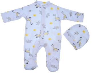 Set 2 piese salopeta cu maneca lunga si caciula Mini Junior SBMJ-9 Albastru 